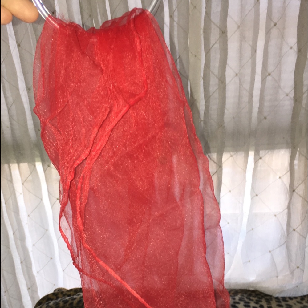 🤡Vintage Red Scarf Sexy and Sheer from 1950s🤡